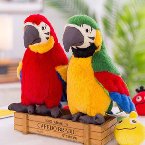 Lifelike Parrot Psittacidae Scarlet Macaw Bird Plush Stuffed Doll