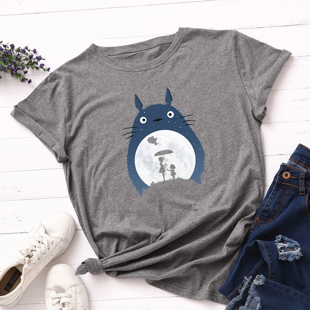 Anime My Neighbor Totoro Print Cotton T-Shirt