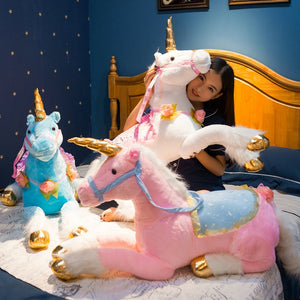 Giant Beautiful Pony Unicorn Horse 33 Inch Plush Stuffed Doll Photo Prop Gift