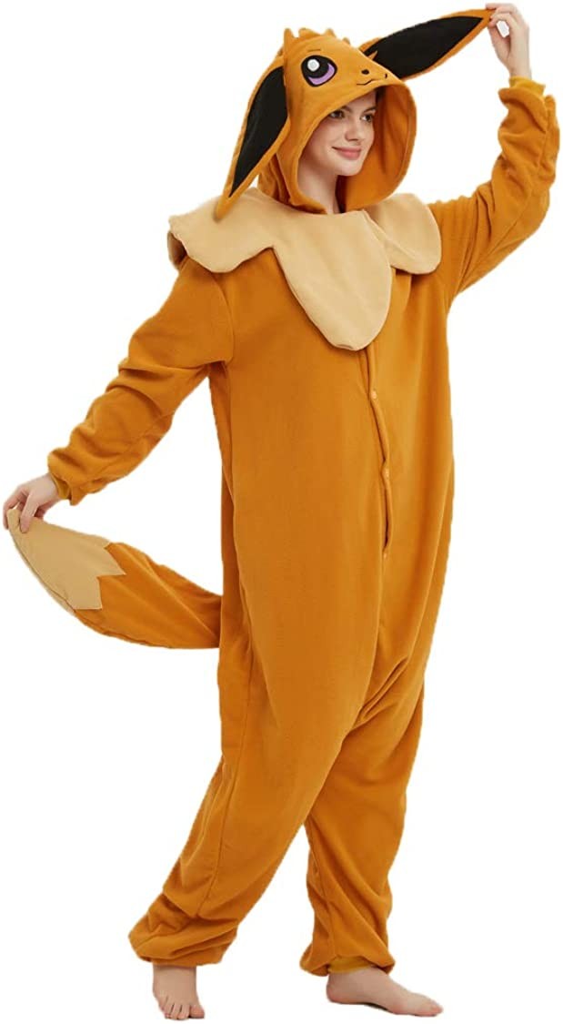 Anime Eevee Pokemon Full Body Cosplay Costume Pajamas Blanket Sleeper