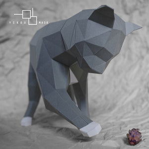 Kittens Geometric Paper Mould DIY Home Decor Kraft