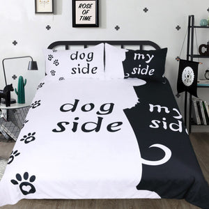 Dog Side and My Side Duvet Cover Bedding Set