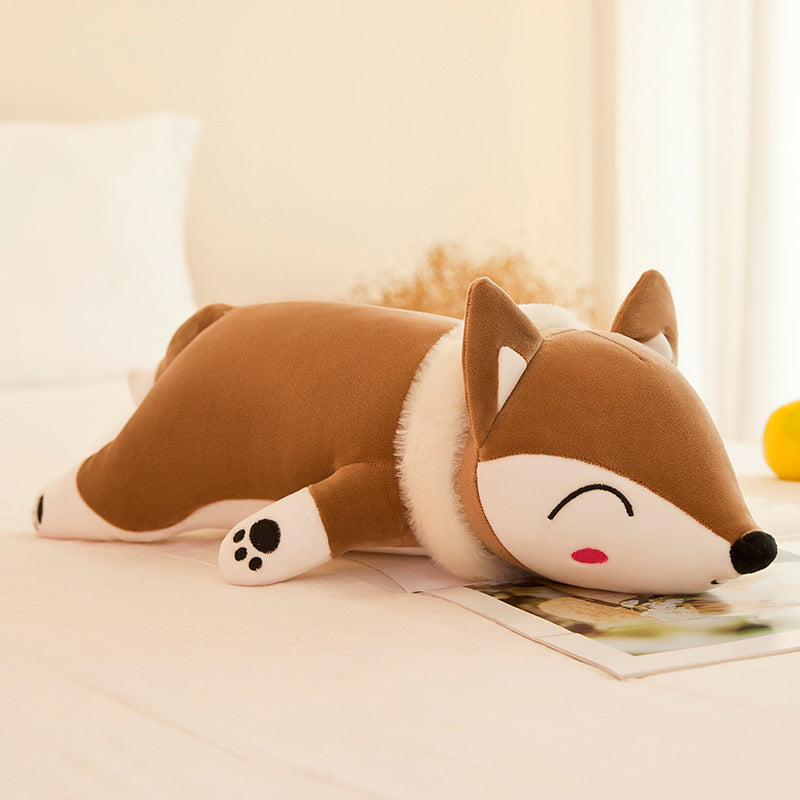 Cute Sleeping Fox Lying Plush Stuffed Pillow Doll