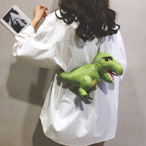Angry Dinosaur Doll Leather Shoulder Bag