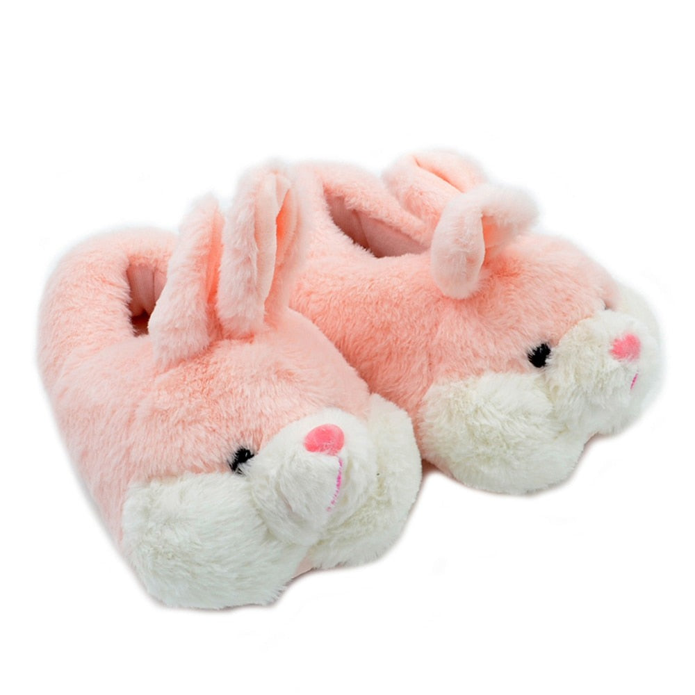 Cartoon Fatty Bunny Rabbit Fur Plush Indoor Slippers Shoes