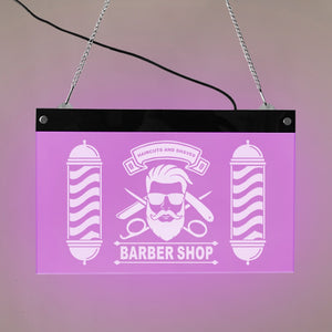 Barber Pole Styling Haircuts And Shaves LED Neon Sign Night Lights