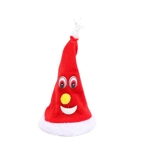 Funny Christmas Electric Swing Singing Santa Hats Party Props Decoration