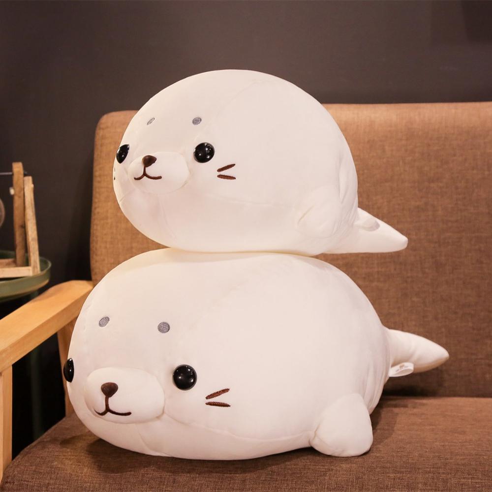 Cute Lying White Seal Plush Soft Plush Stuffed Doll Pillow Home Decor Gift