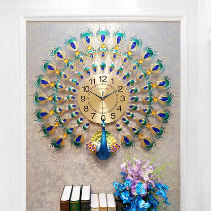 European Beautiful Peacock DIY Wall Clock