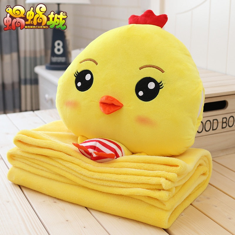 Funny Stripe Pants Yellow Chicken Soft Hand Warm Cushion Blanket