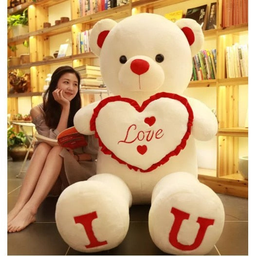 Lovely I Love You Teedy Bear Large Size Plush Stuffed Doll Girl Birthday Gift