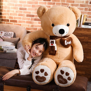 Super Cute Giant Teddy Bear With Scarf Soft Plush Stuffed Toys Doll Pillow