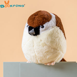 Cute Lifelike Sparrow Bird wiry Nest Stuffed Plush Toy Doll