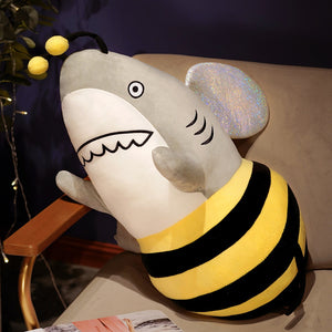 Funny Shark Bee Soft Plush Stuffed Doll Throw Pillow Cushion Toy