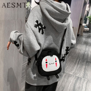 Anime Spirited Away Cute No Face Plush Mini Shoulder Bag for Kids