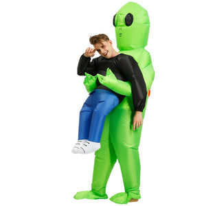 Inflatable Carry Green Alien Funny Blow Up Suit Party Fancy Dress