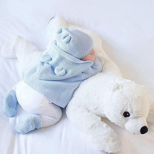 Cute White Polar Bear Soft Plush Stuffed Newborn Baby Pillow Doll Gift