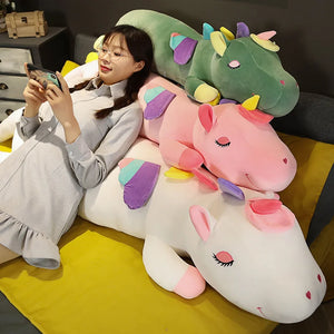 Lovely Lying Unicorn Large Size Soft Soft Plush Stuffed Doll Long Pillow