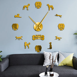Saluki Dog Large Frameless DIY Wall Clock