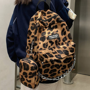 Cute Leopard Skin Print Pattern Waterproof Backpack School Bag