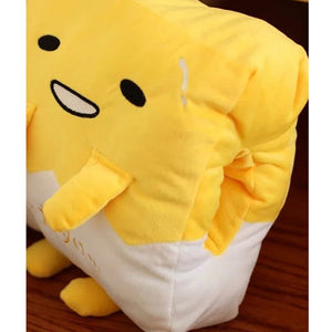 Cute Gudetama Lazy Egg Plush Cushion Pillow Hand Warmer Blanket