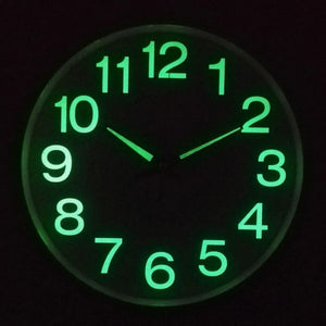 Night Glowing Minimalist Modern Design Luminous 12 Inch Wall Clock
