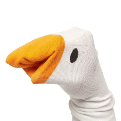 Funny Crazy Goose Head Universal Women Men Cotton Sock