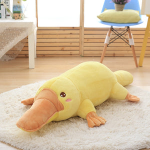 Cute Lying Yellow Platypus Large Size Stuffed Plush Doll Pillow Toy