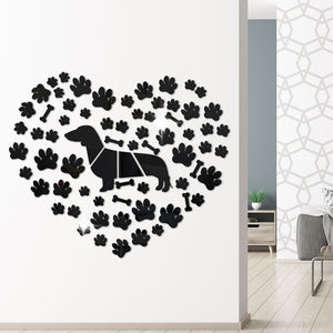 Dachshund Wiener Dog Lovers Acrylic Mirror Effect Wall Stickers Home Decor Decal