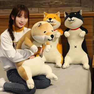 Cute Sleeping Shiba Inu Dog & Cat Plush Stuffed Toys Doll