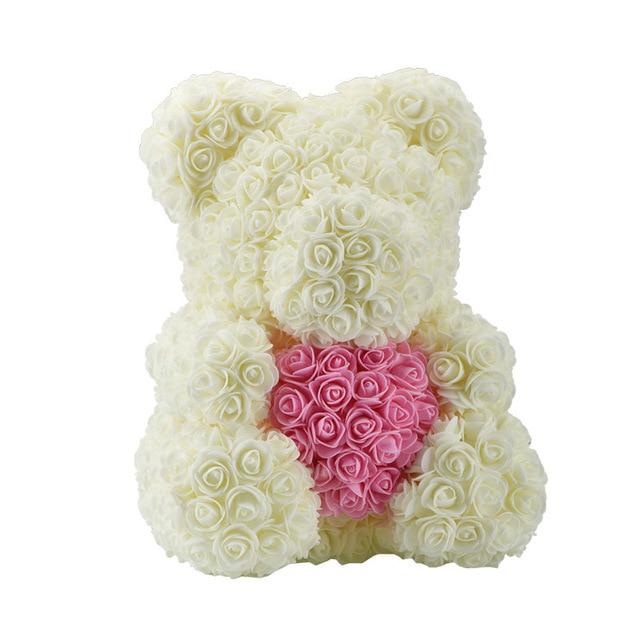 Dolls - Rose Bear Artificial Flowers Doll Wedding Gift