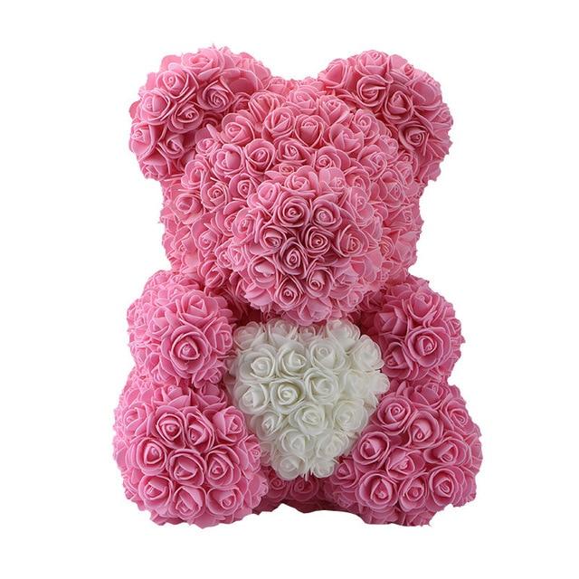 Dolls - Rose Bear Artificial Flowers Doll Wedding Gift