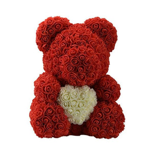 Dolls - Rose Bear Artificial Flowers Doll Wedding Gift