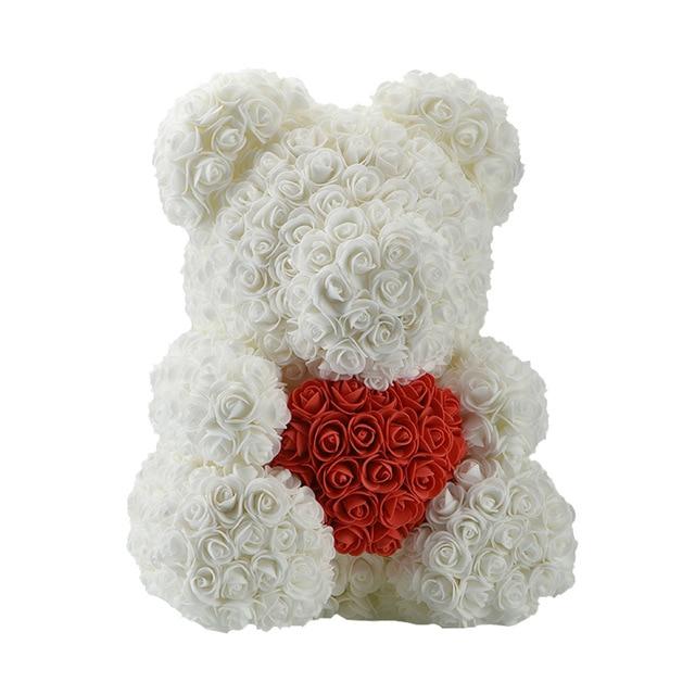 Dolls - Rose Bear Artificial Flowers Doll Wedding Gift