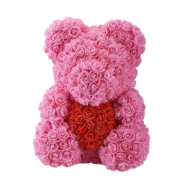 Dolls - Rose Bear Artificial Flowers Doll Wedding Gift