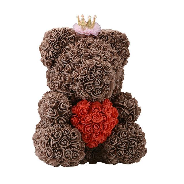 Dolls - Rose Bear Artificial Flowers Doll Wedding Gift