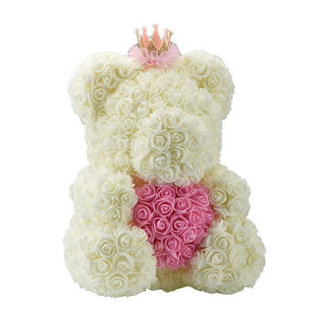 Dolls - Rose Bear Artificial Flowers Doll Wedding Gift