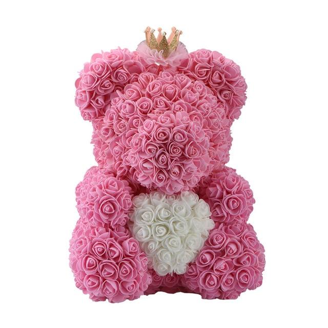 Dolls - Rose Bear Artificial Flowers Doll Wedding Gift