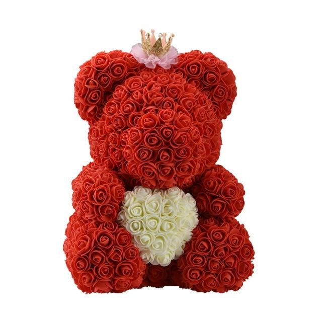 Dolls - Rose Bear Artificial Flowers Doll Wedding Gift