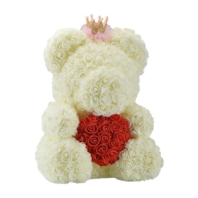 Dolls - Rose Bear Artificial Flowers Doll Wedding Gift