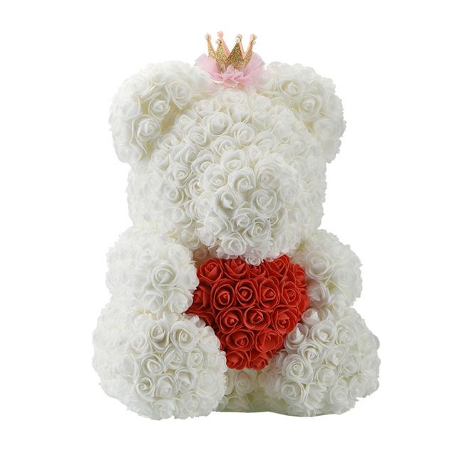 Dolls - Rose Bear Artificial Flowers Doll Wedding Gift