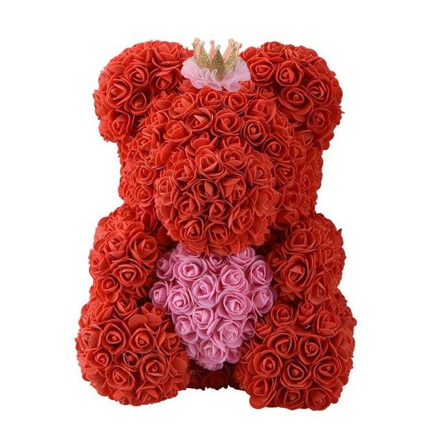 Dolls - Rose Bear Artificial Flowers Doll Wedding Gift