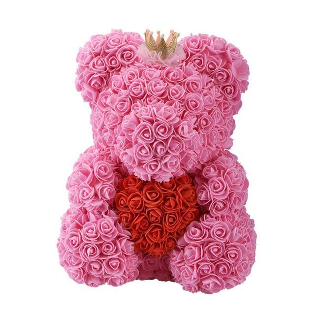 Dolls - Rose Bear Artificial Flowers Doll Wedding Gift