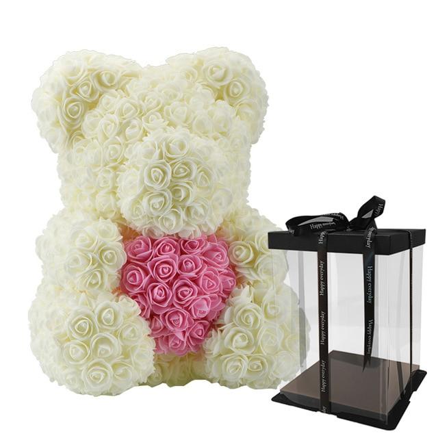 Dolls - Rose Bear Artificial Flowers Doll Wedding Gift