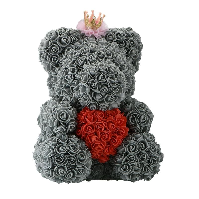 Dolls - Rose Bear Artificial Flowers Doll Wedding Gift