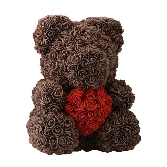 Dolls - Rose Bear Artificial Flowers Doll Wedding Gift