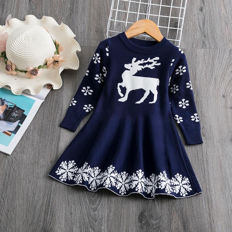 Dresses - New Year Clothes Christmas Party Long Sleeve Xmas Dress For Girls