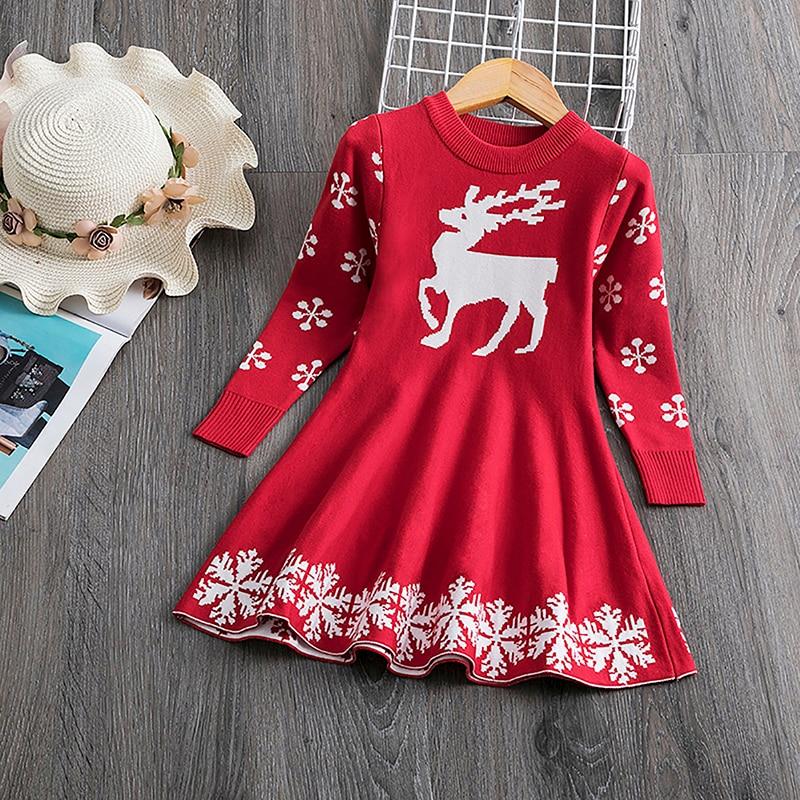 Dresses - New Year Clothes Christmas Party Long Sleeve Xmas Dress For Girls