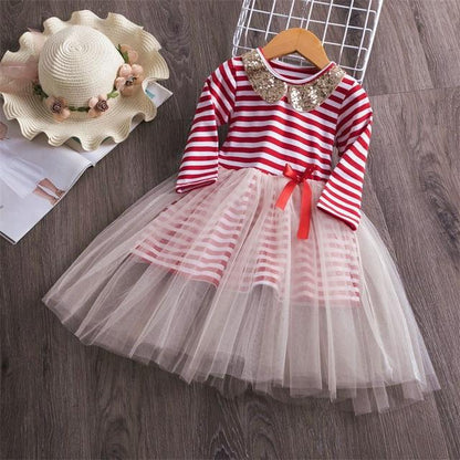 Dresses - New Year Clothes Christmas Party Long Sleeve Xmas Dress For Girls