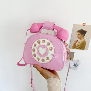 Retro Classic Telephone Shape Purses Handbags Shoulder Bag